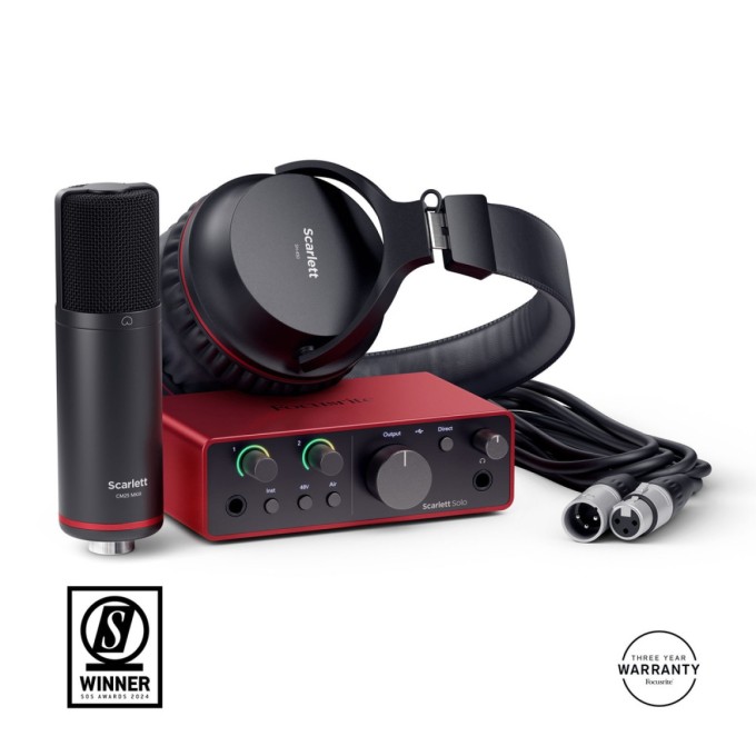 FOCUSRITE ΚΑΡΤΑ ΗΧΟΥ SOLO 4TH GEN+ ΜΙΚΡΟΦΩΝΟ + ΑΚΟΥΣΤΙΚΑ